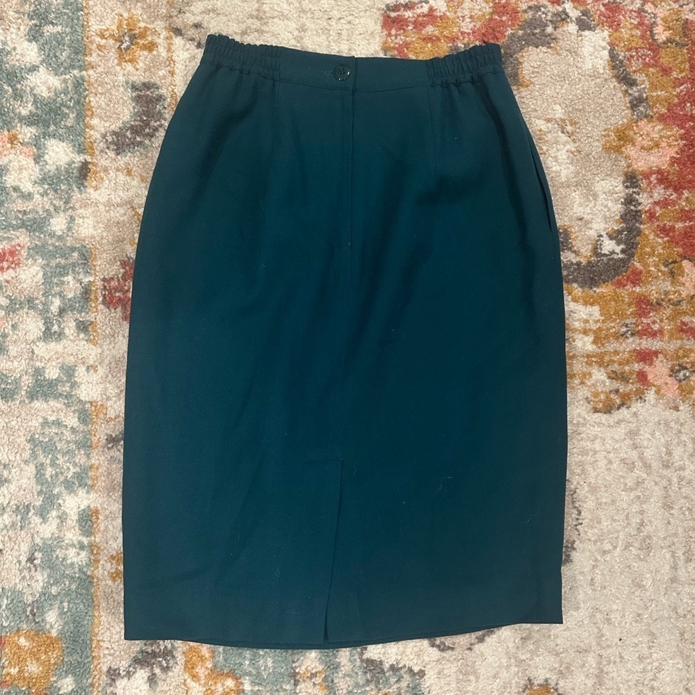 Vintage Talbots emerald green skirt 100% wool